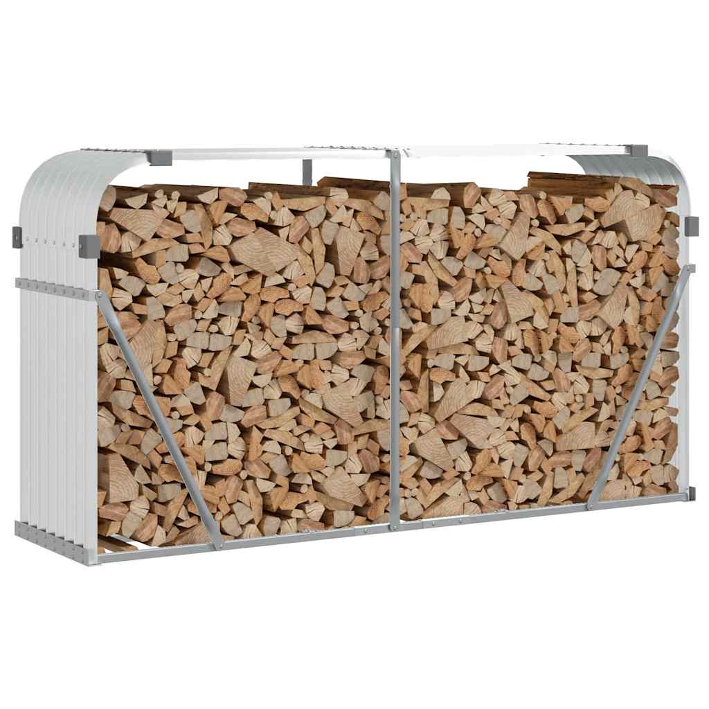 Vidaxx Brennholzlager 180x45x100 cm verzinkter Stahl Silberfarbe