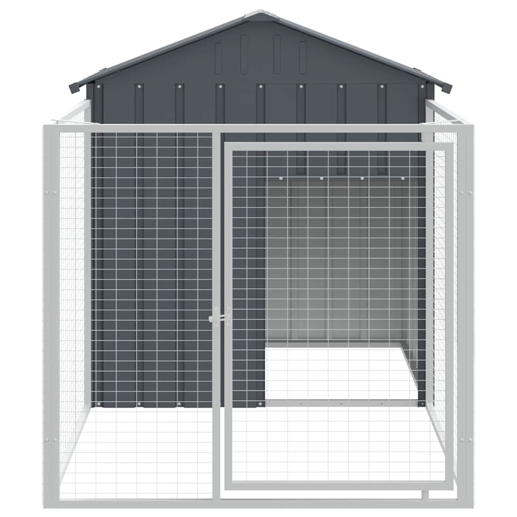 Vidaxl hondenhok met dak 117x201x123 cm gegalvaniseerd staal antraciet