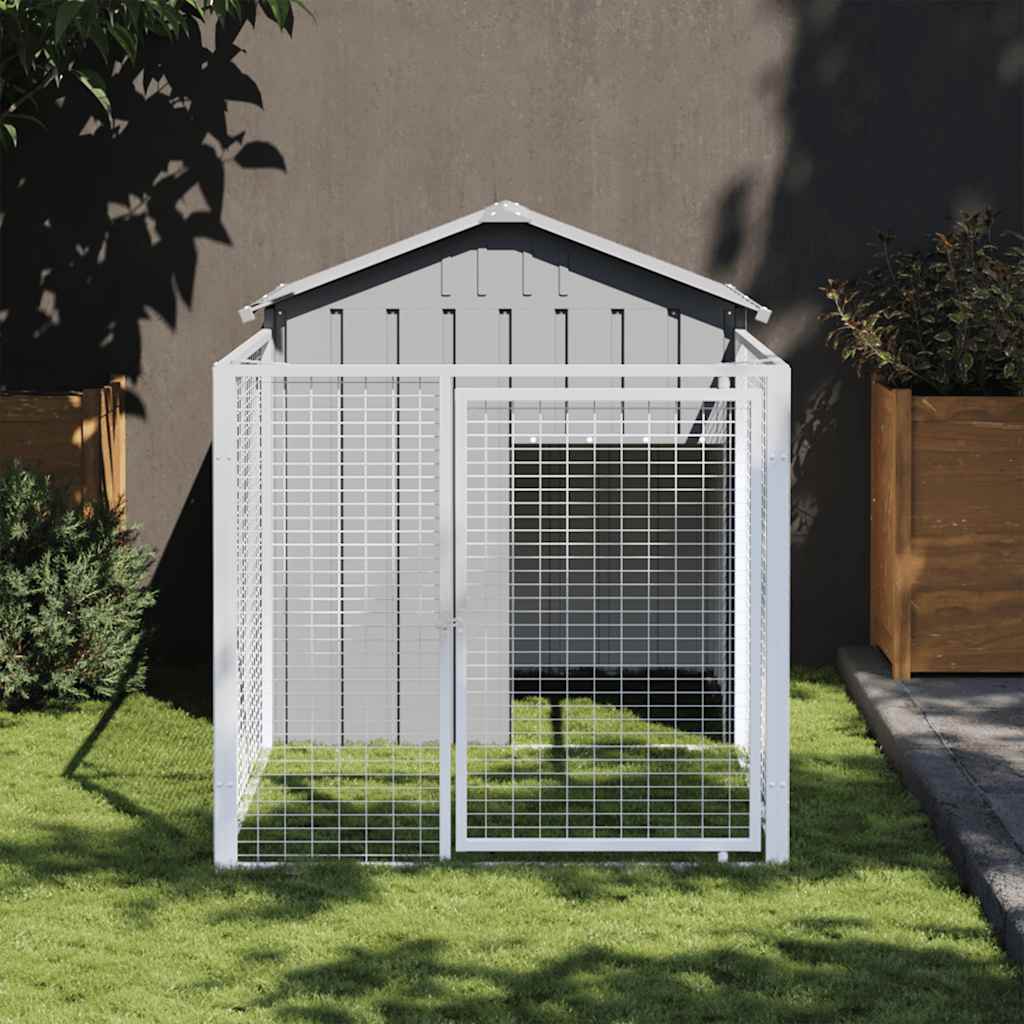 VIDAXL Hundehütte mit Dach 117x201x123 cm, verzinkter Stahl