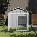 VIDAXL Hundehütte mit Dach 117x201x123 cm, verzinkter Stahl