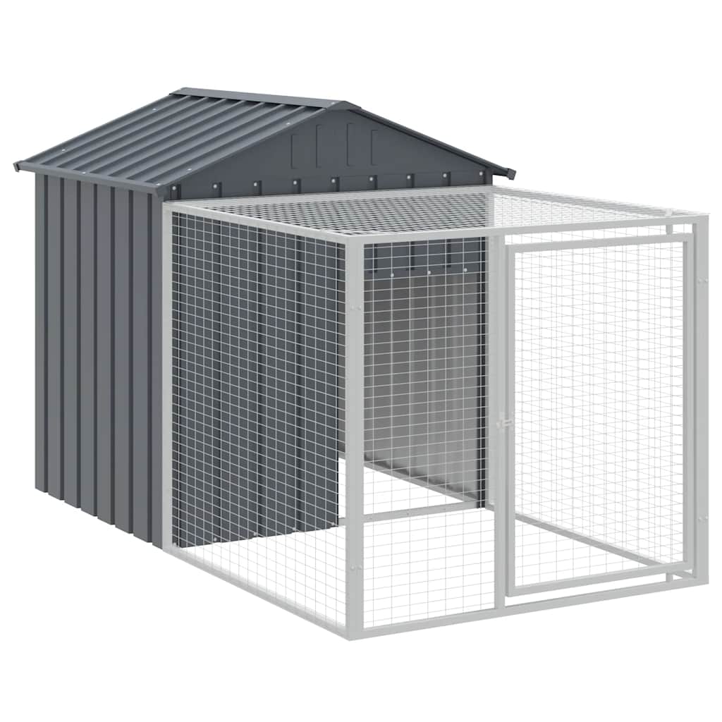 VidaXL Hühnerstall mit Lauf 117x201x123 cm verzinkter Stahl - Anthrazit