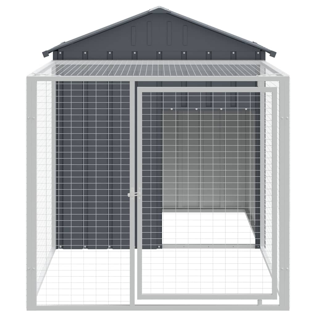 VidaXL Hühnerstall mit Lauf 117x201x123 cm verzinkter Stahl - Anthrazit