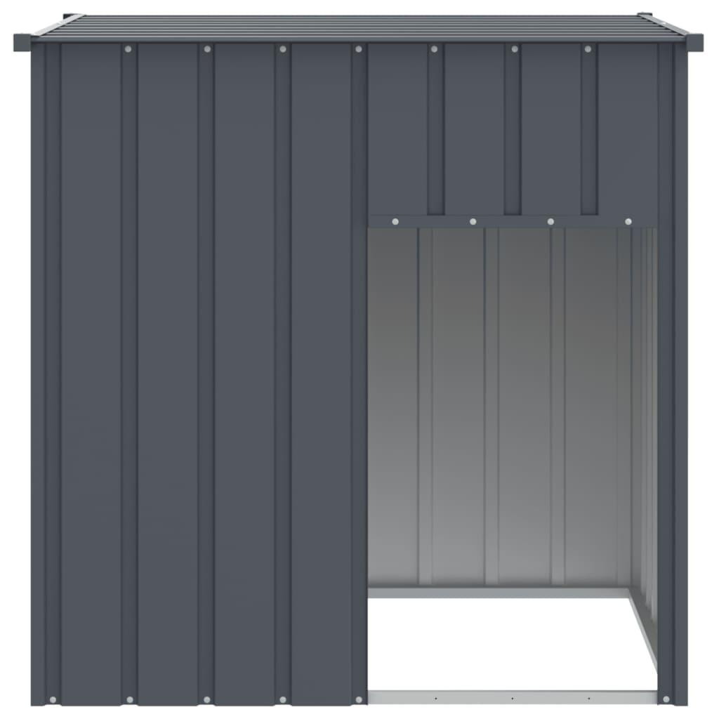 Vidaxl -Hundedach mit Dach 110x103x109 cm galvanisierter Stahl -Anthrazit