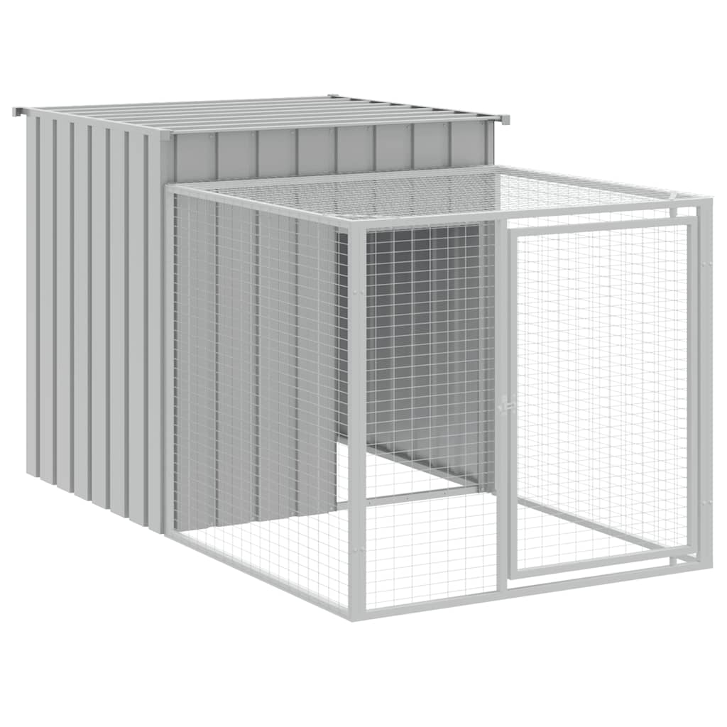 VidaXL Hühnerstall mit Lauf 110x201x110 cm verzinkter Stahl grau