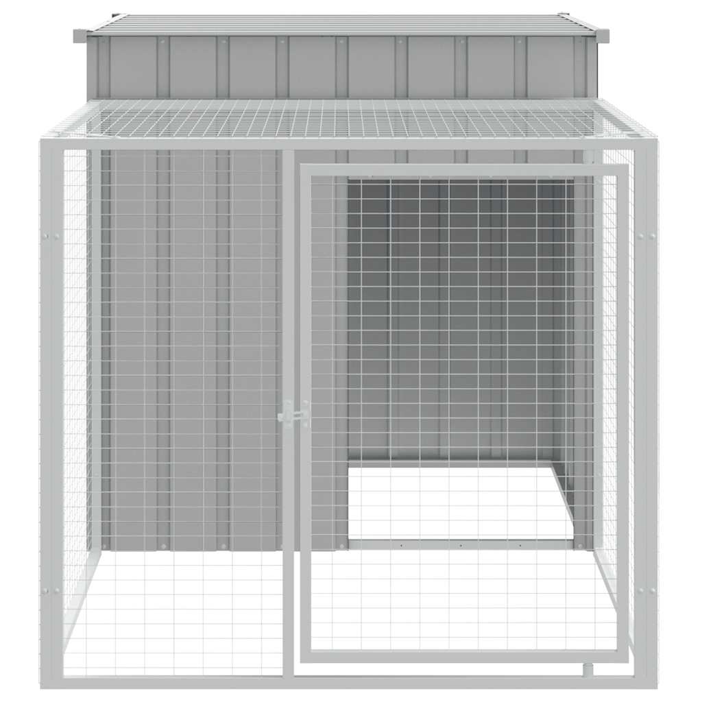 VidaXL Hühnerstall mit Lauf 110x201x110 cm verzinkter Stahl grau