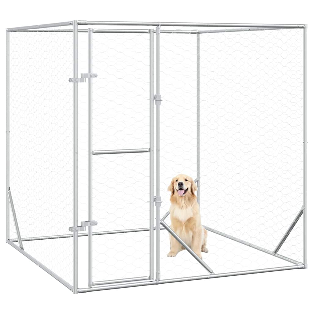 Vidaxl - Hundezwinger für außen 2x2x2 m verzinkter Stahl Silber