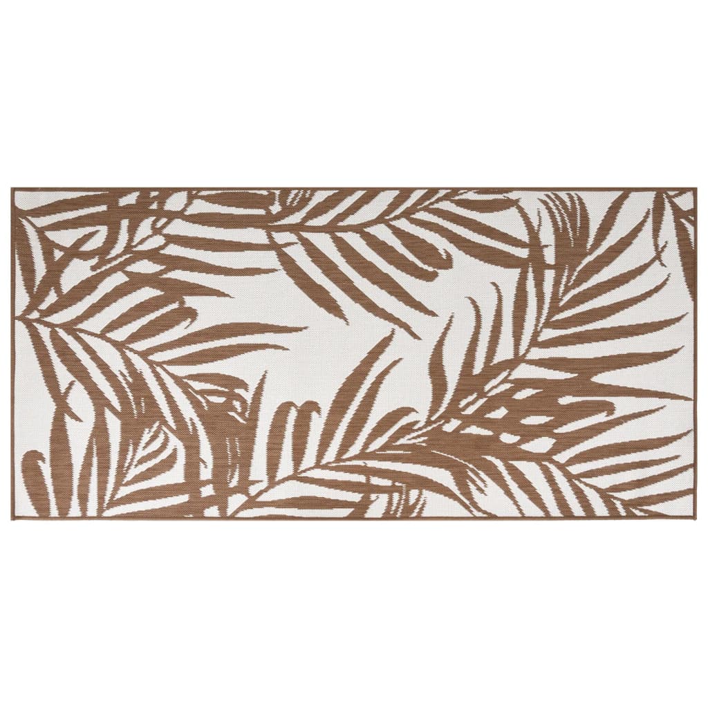 VidaXL Wendbarer Outdoor-Teppich 80x150 cm Braun und Weiß