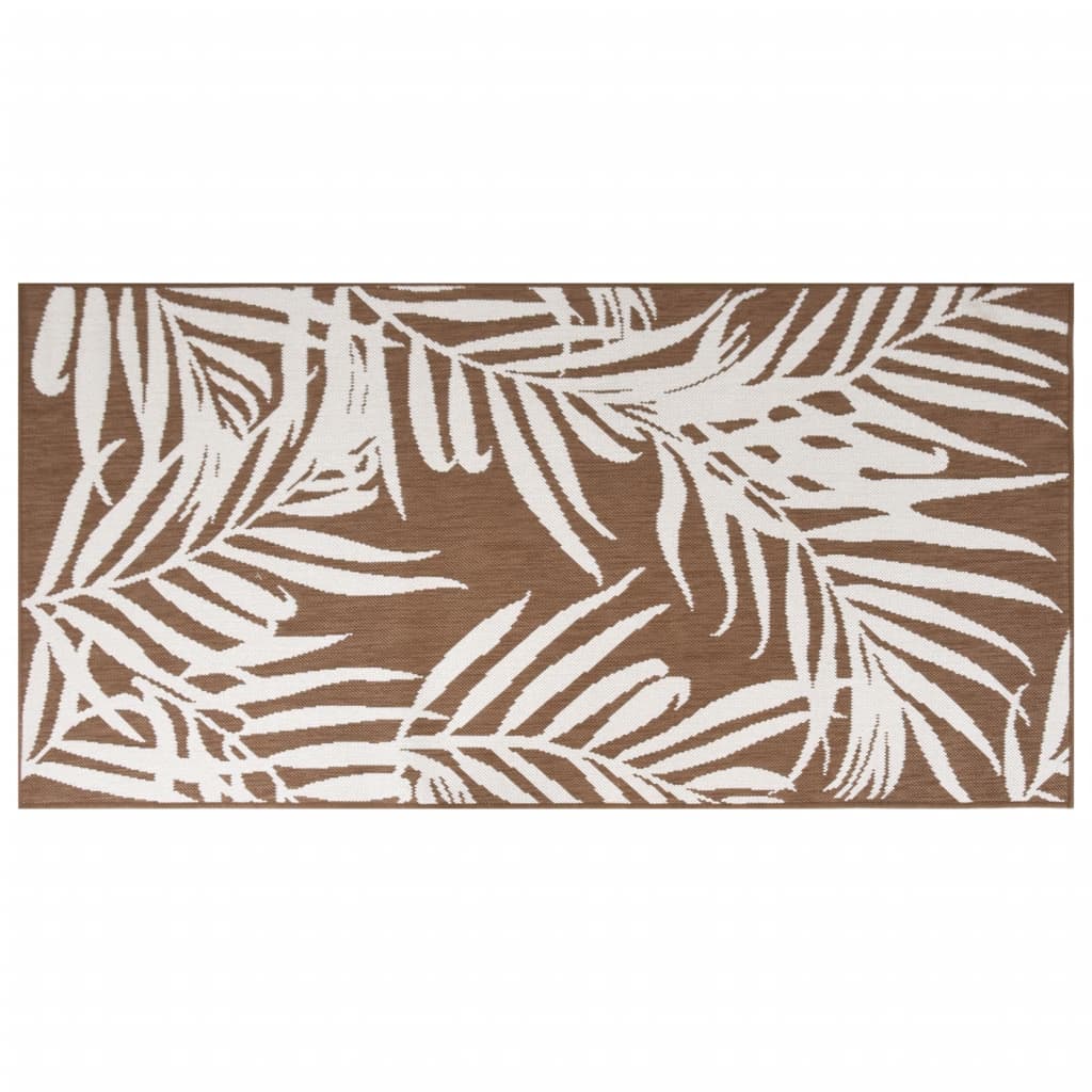 VidaXL Wendbarer Outdoor-Teppich 80x150 cm Braun und Weiß