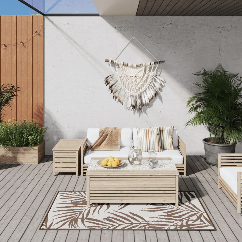 VidaXL Wendbarer Outdoor-Teppich 80x150 cm Braun und Weiß