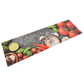 VidaXL Waschbare Küchenmatte mit Gemüsemotiv, 45 x 150 cm, Samt