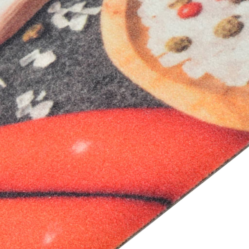 VidaXL Waschbare Küchenmatte mit Gemüsemotiv, 45 x 150 cm, Samt