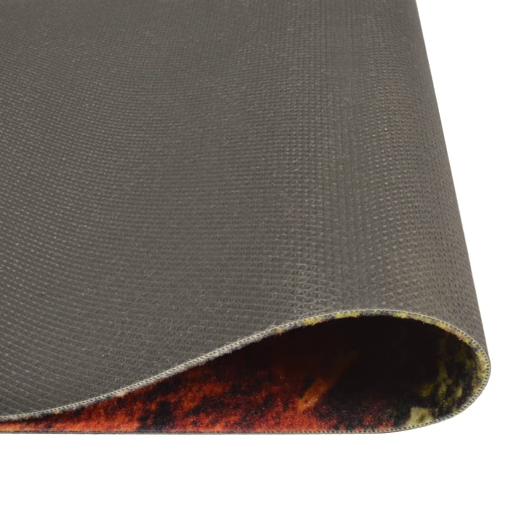VidaXL Waschbare Küchenmatte mit Löffel- und Kräutermotiv, 45 x 150 cm, Samt