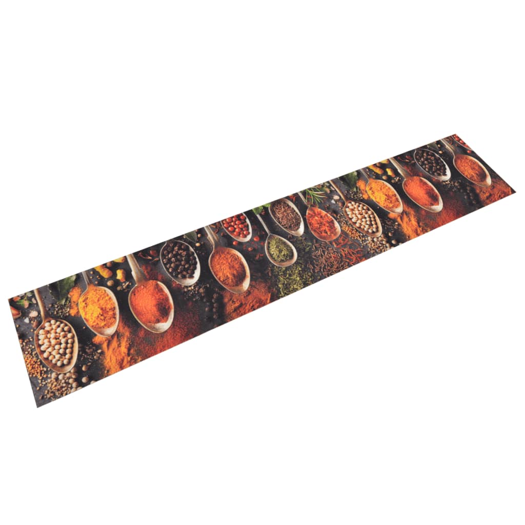 Vidaxl keukenmat wasbaar lepel- en kruidenprint 60x300 cm fluweel