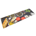 VidaXL Waschbare Küchenmatte mit Wein- und Dinner-Motiv, 45 x 150 cm, Samt