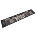 VidaXL Waschbare Küchenmatte Kaffeemuster 60x300 cm Samt Schwarz