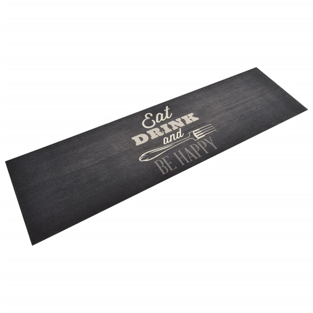 VidaXL Waschbare Küchenmatte mit Küchenmotiv, 45 x 150 cm, Schwarzer Samt