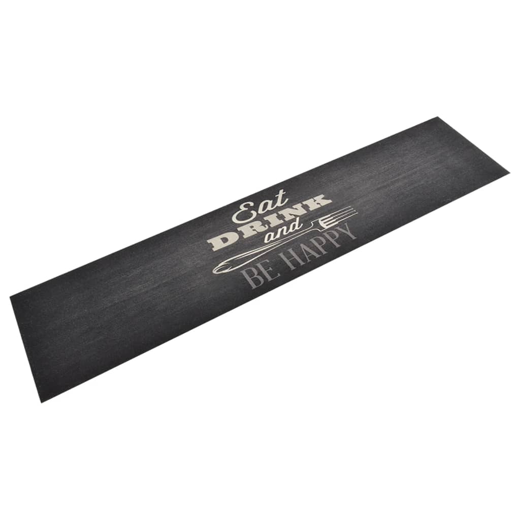 VidaXL Waschbare Küchenmatte mit Küchenmotiv, 60 x 300 cm, Schwarzer Samt