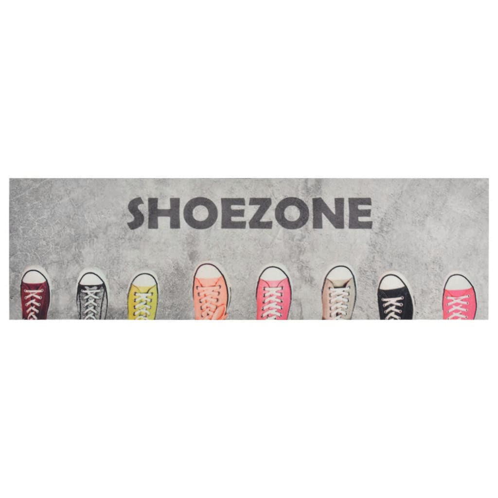 VidaXL Waschbare Küchenmatte „Schuhzone“ mit Aufdruck, 60 x 180 cm, Samt
