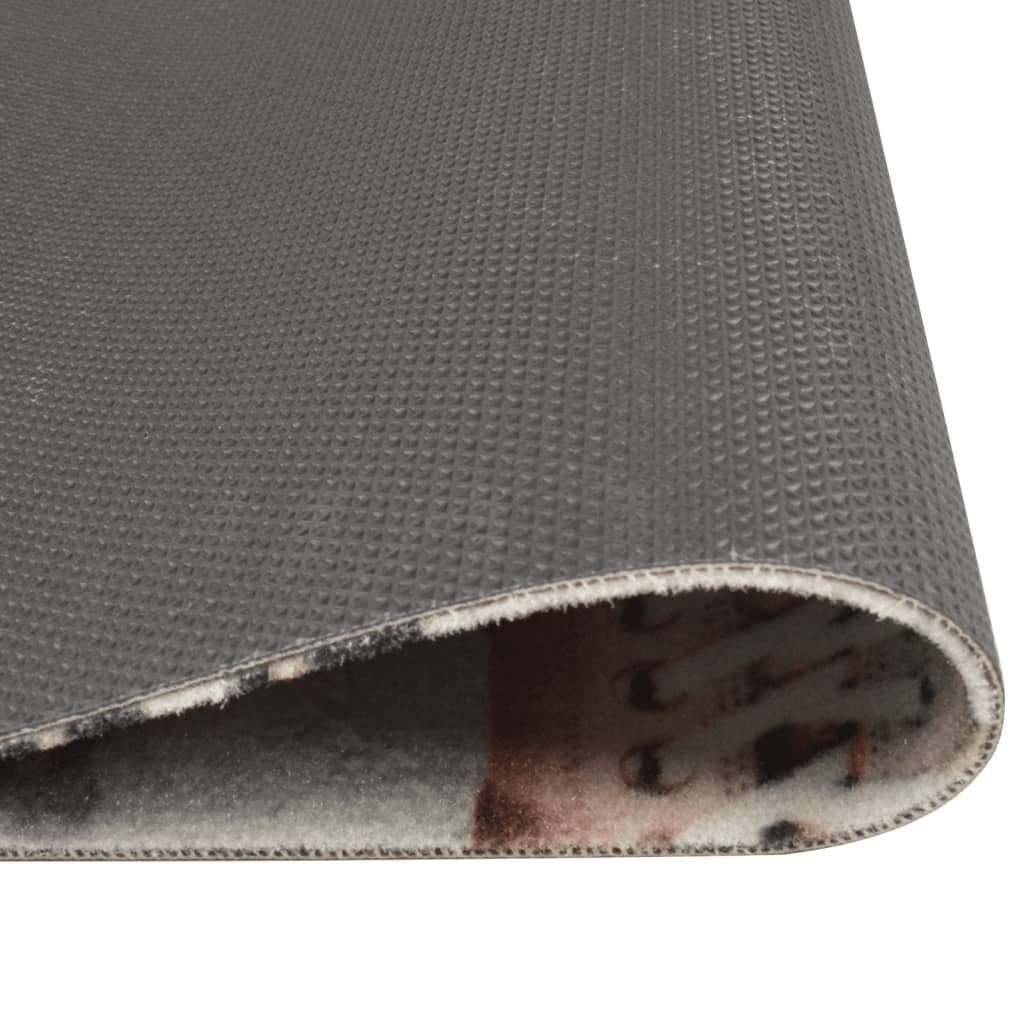 VidaXL Waschbare Küchenmatte „Schuhzone“ mit Aufdruck, 60 x 180 cm, Samt