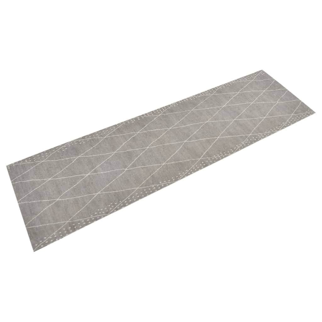 VidaXL Waschbare Küchenmatte, kariert, 45 x 150 cm, Samt