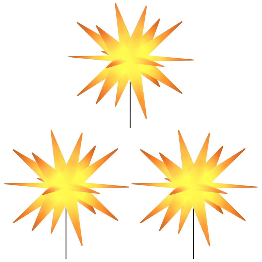 Vidaxl kerstlampen met grondpin en led's 3 st 57 cm geel