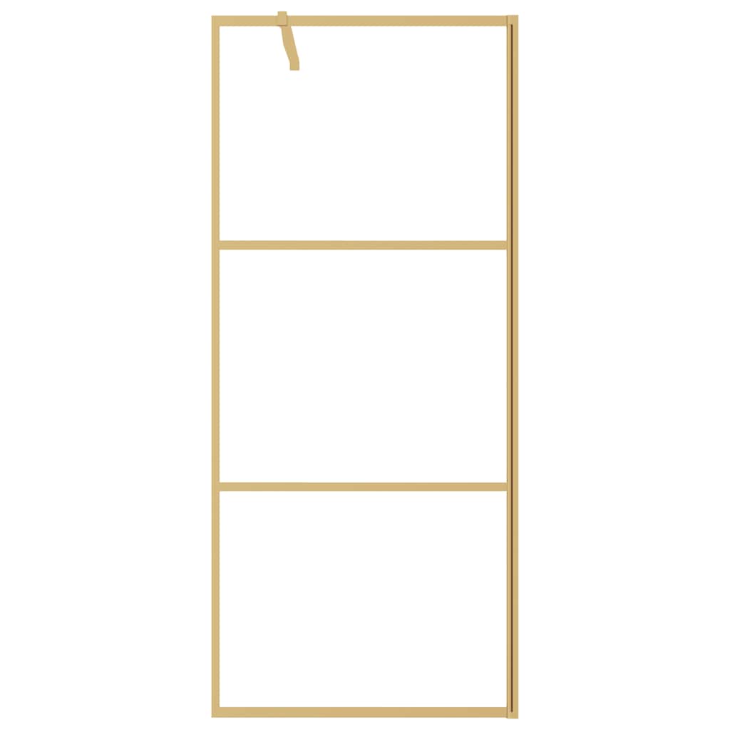 Vidaxl inloopdouchewand transparant 80x195 cm esg-glas goudkleurig