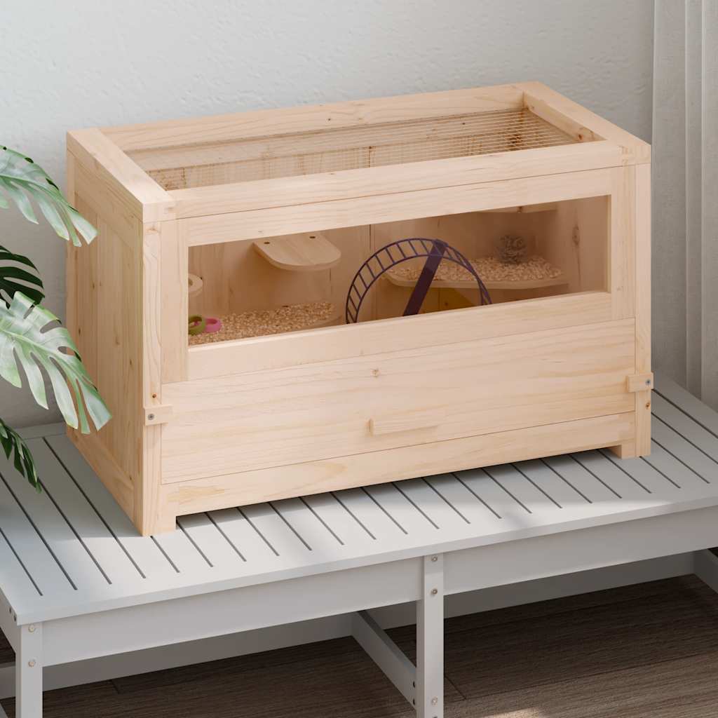 VidaXL Hamsterkäfig 60x30x35 cm Massivholz Kiefer