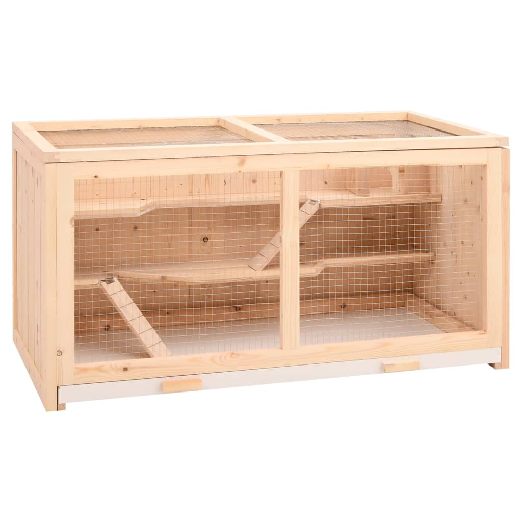 VidaXL Hamsterkäfig 89,5x45x45 cm Festkieferholz