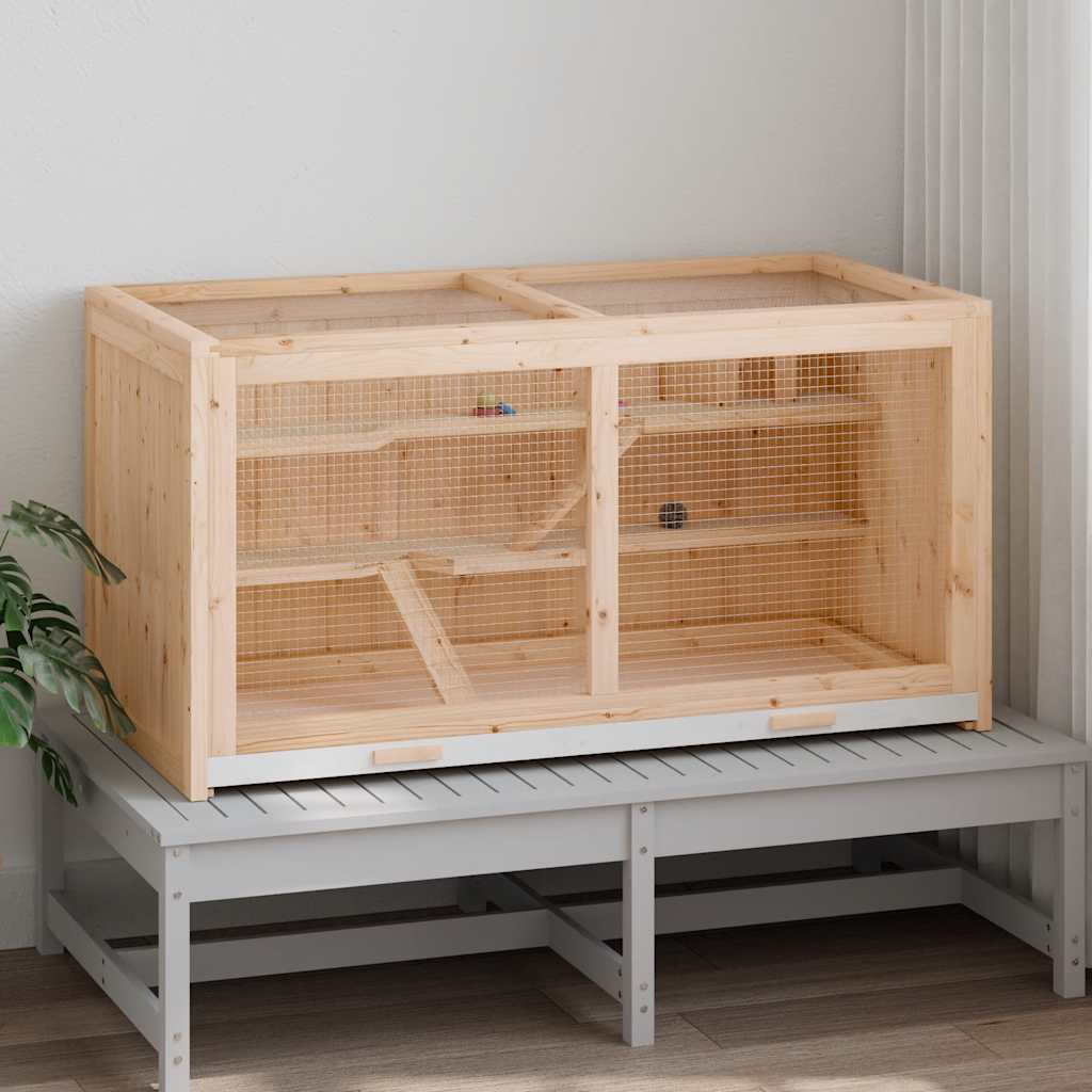 VidaXL Hamsterkäfig 89,5x45x45 cm Festkieferholz