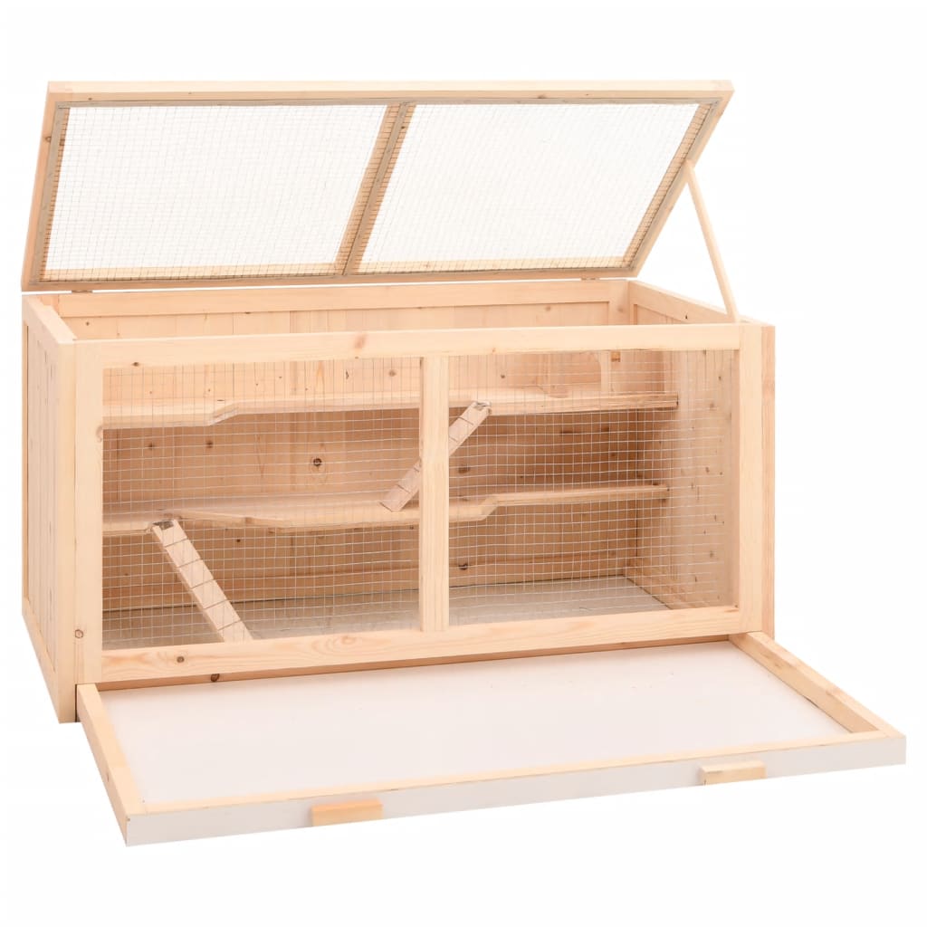 VidaXL Hamsterkäfig 89,5x45x45 cm Festkieferholz