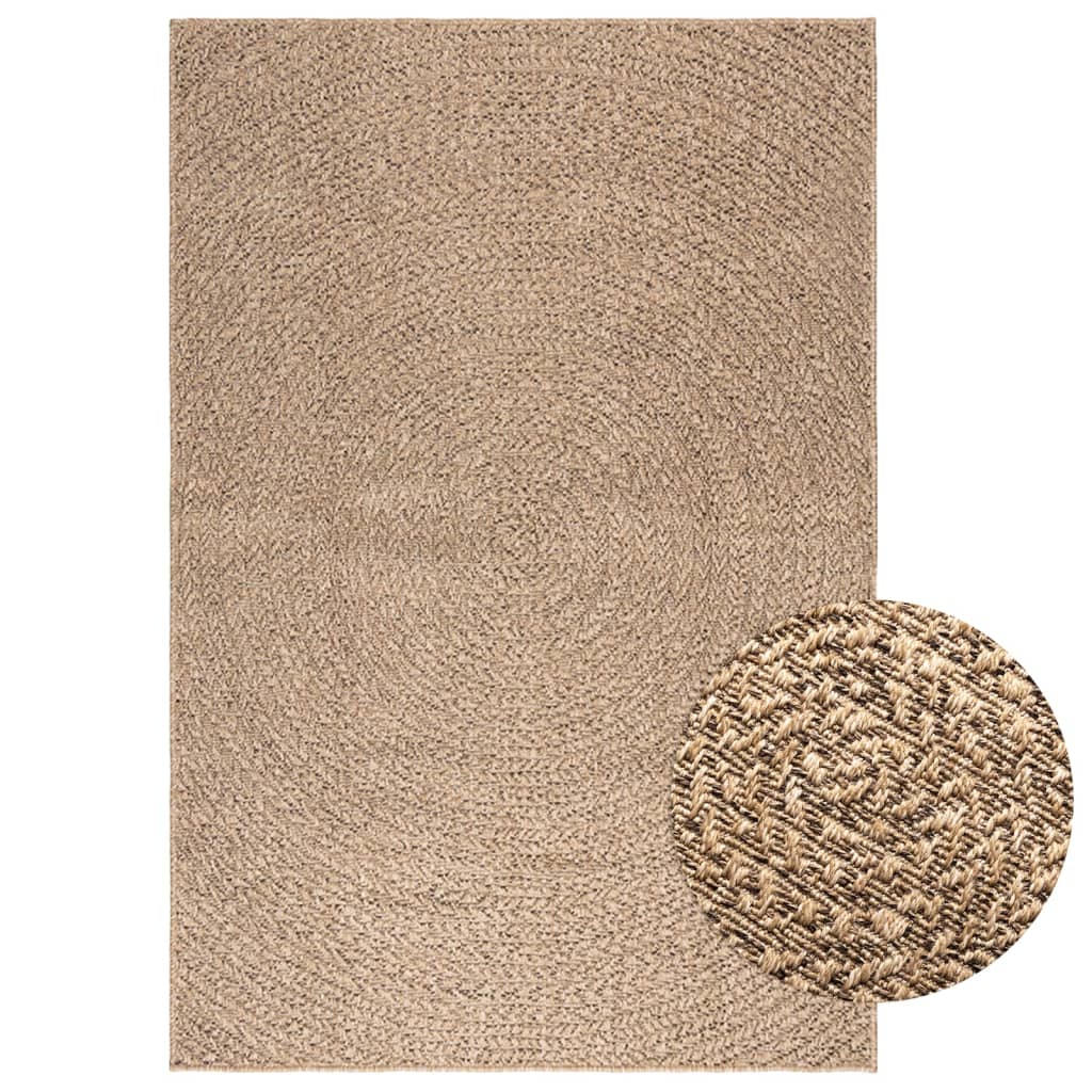 VidaXL Bodenteppich Zizur für drinnen und draußen, 120 x 170 cm, Jute-Optik