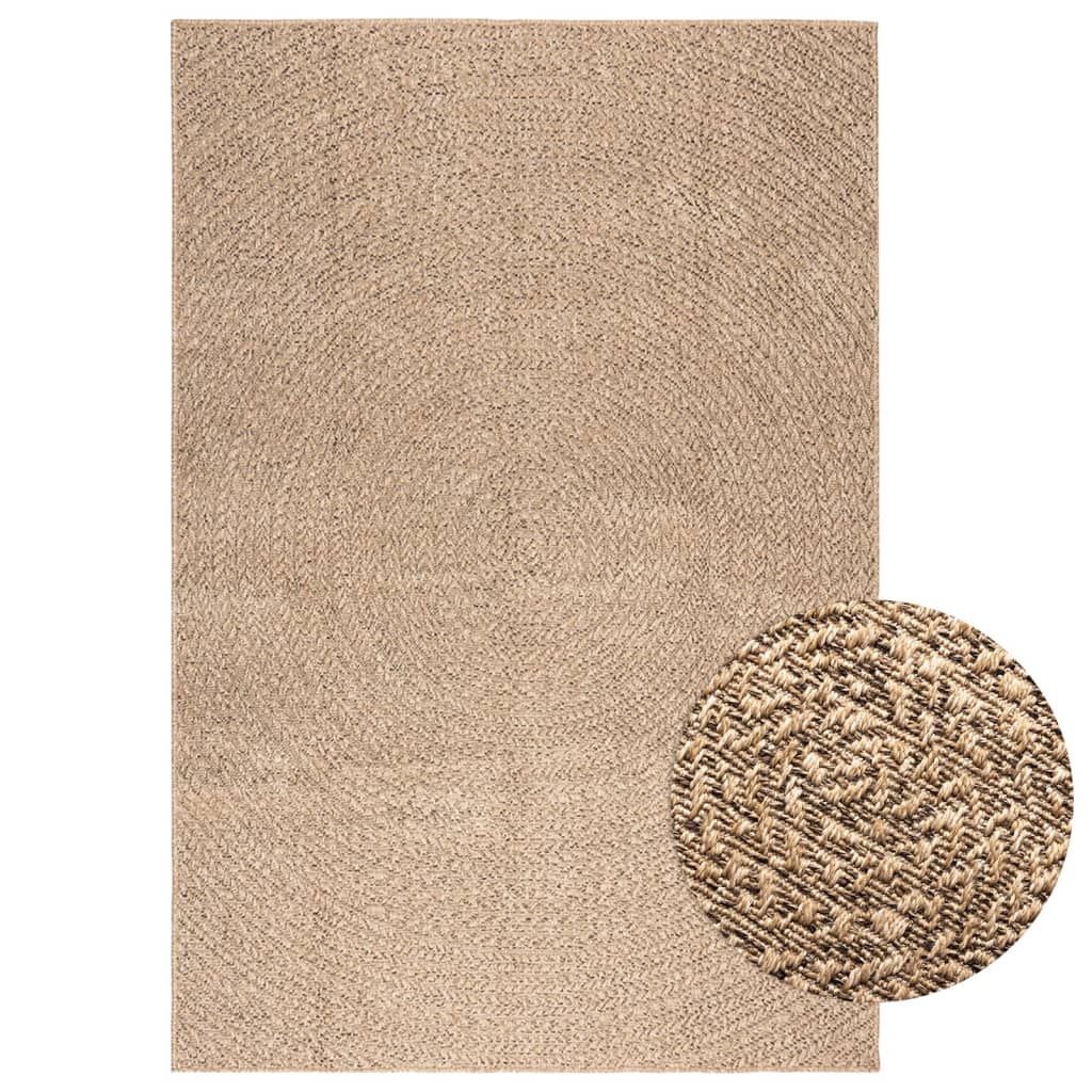 VidaXL Bodenteppich Zizur für drinnen und draußen, 140 x 200 cm, Jute-Optik