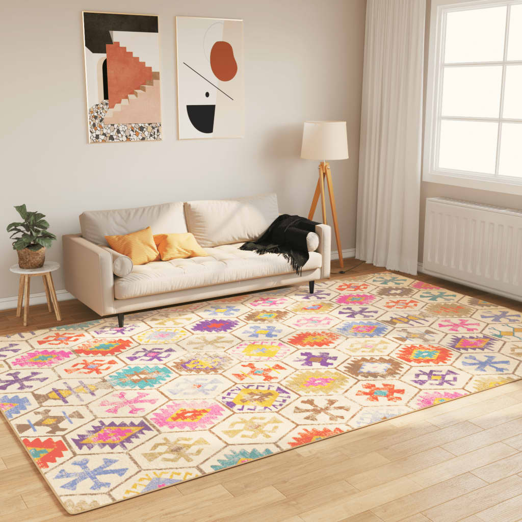 VidaXL Teppich waschbarer Anti-Rutsch 190x300 cm mehrfarbig
