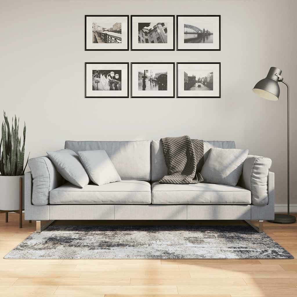 VidaXL Waschbarer, rutschfester Teppich 80x150 cm Mehrfarbig