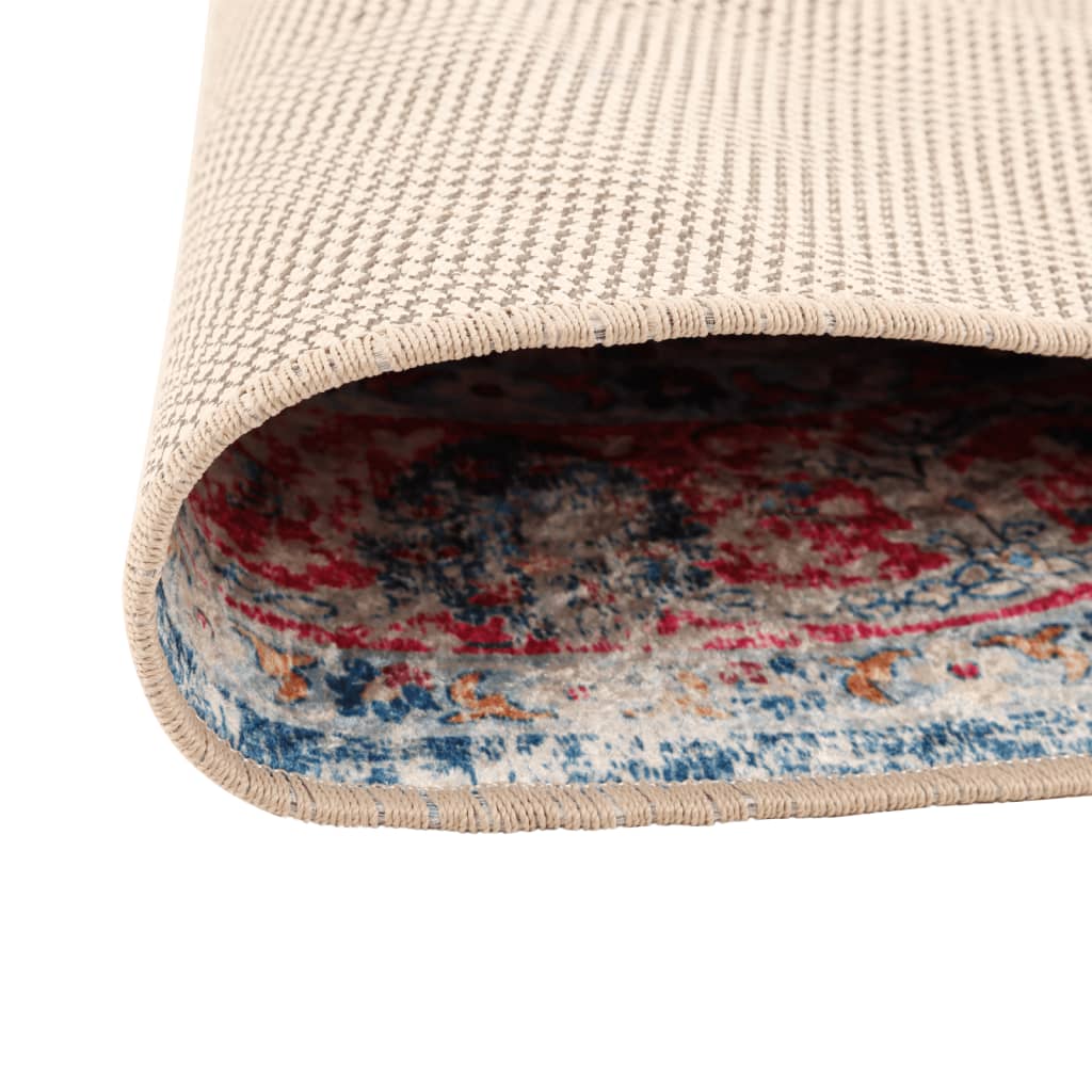 VidaXL Waschbarer, rutschfester Teppich, ø 120 cm, mehrfarbig