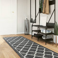 VidaXL Waschbarer, rutschfester Teppich 80x300 cm Schwarz-Weiß