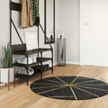 VidaXL Waschbarer, rutschfester Teppich ø 120 cm Schwarz und Gold