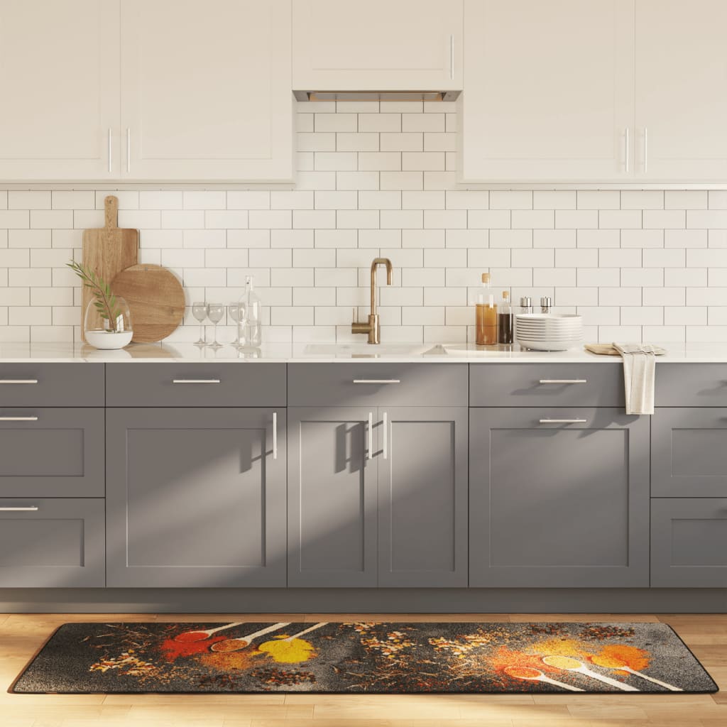 VidaXL Küchenmatte, waschbar, rutschfest, 60 x 180 cm, mehrfarbig