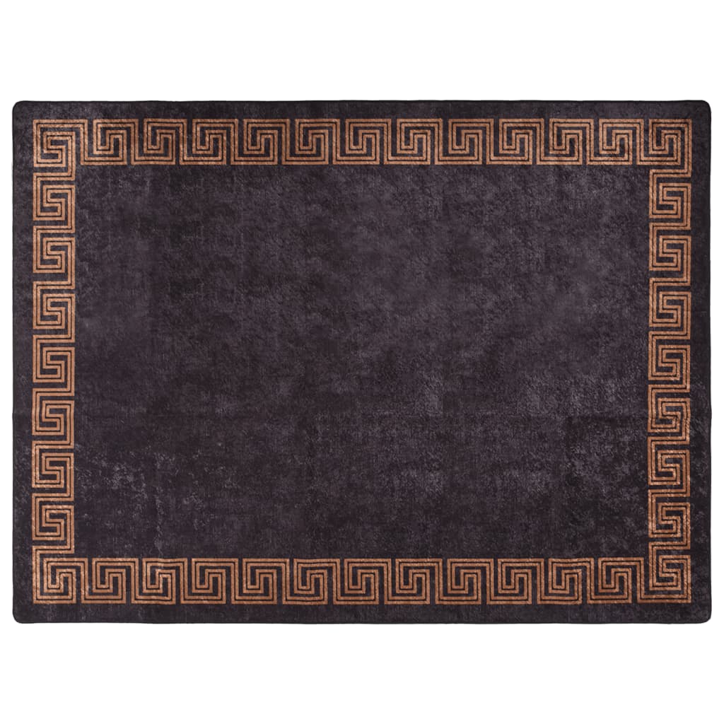 Vidaxl vloerkleed wasbaar 400x300 cm zwart en goudkleurig