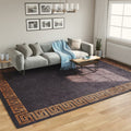 Vidaxl vloerkleed wasbaar anti-slip 400x300 cm zwart en goudkleurig