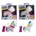 Lopende unicorn met geluid 16cm