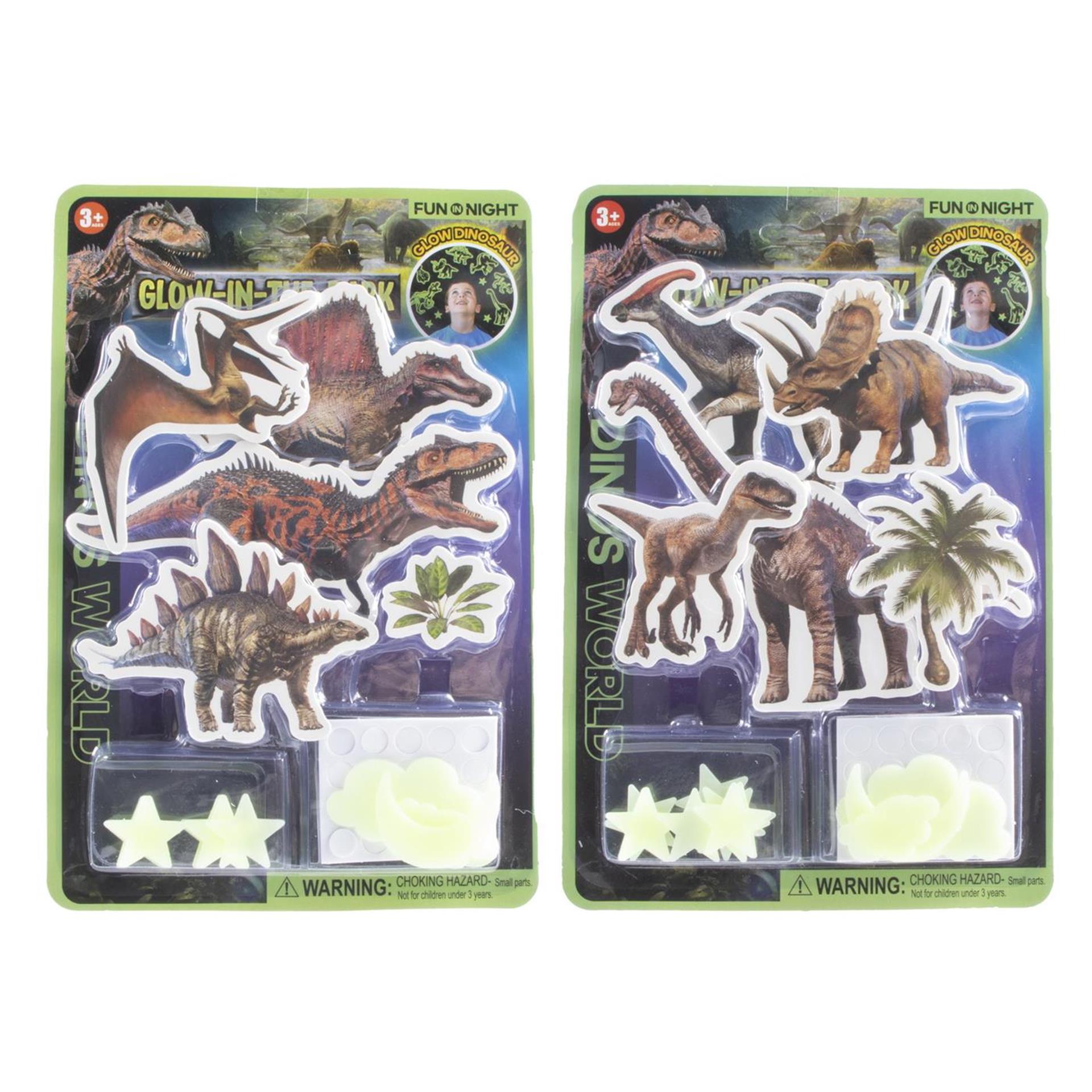 Glow in the dark stickers dino 26-delig 2 assorti