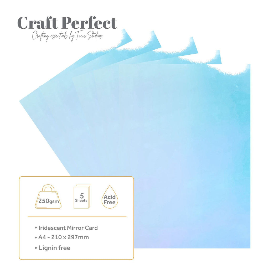Craft perfect by tonic studios craft perfect • mirror card iridescent 250g bejeweled blue 5pcs