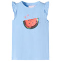 Vidaxl kindershirt met ruches aan de mouwen 140 lichtblauw