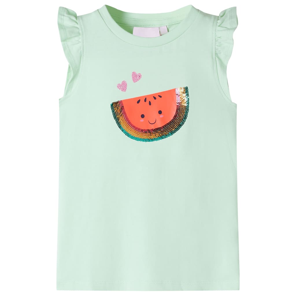 Vidaxl kindershirt met ruches aan de mouwen 92 zachtgroen