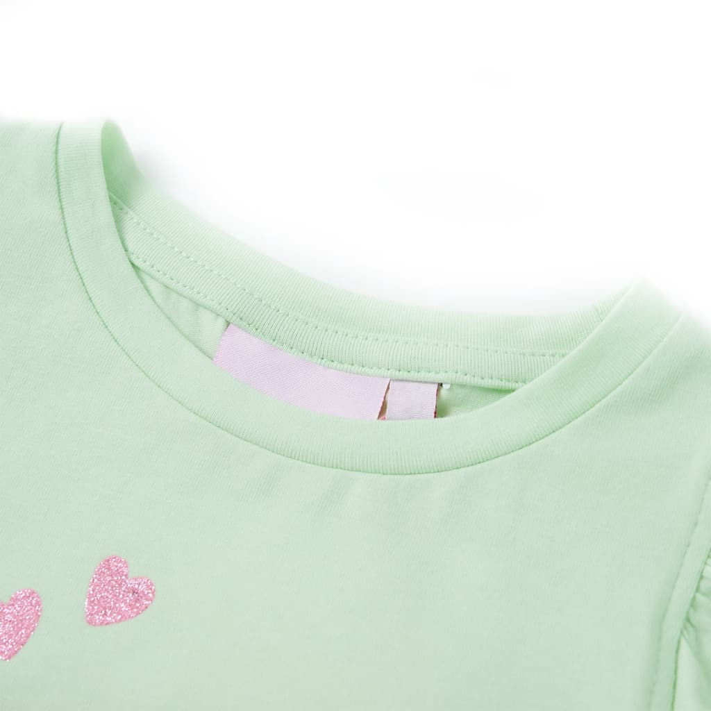 Vidaxl kindershirt met ruches aan de mouwen 116 zachtgroen