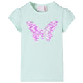 Vidaxl kindershirt met kapmouwen 128 lichtmintkleur