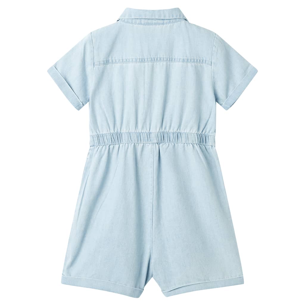 Vidaxl kinderonesie met korte mouwen 116 zachtblauw