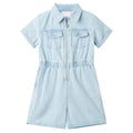 Vidaxl kinderonesie met korte mouwen 128 zachtblauw