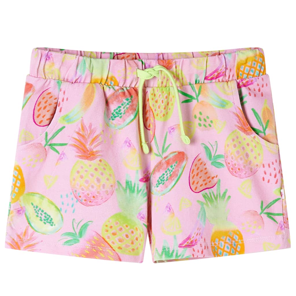 Vidaxl kindershort met trekkoord 104 zachtroze